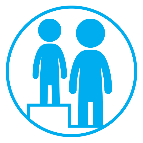 Logo égalité des chances représentant 2 enfants