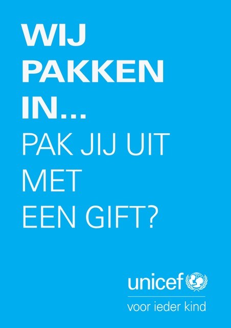 Wij pakken in voor Unicef